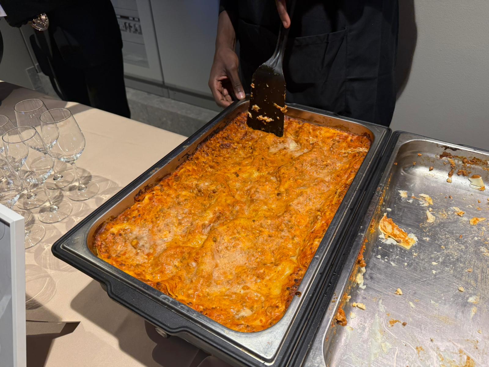 Salumi, formaggi e una bella lasagna, come strappo alla regola per gli amanti della palestra.